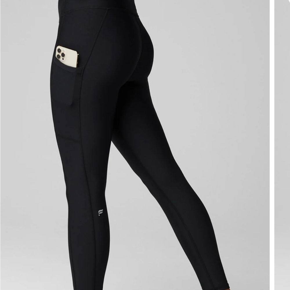 Fabletics Black High-Waisted Leggings with Pocket